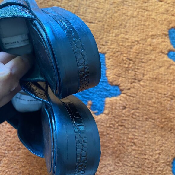 Freda Salvador Keen Black Croc Mules 7.5 - Picture 6 of 12